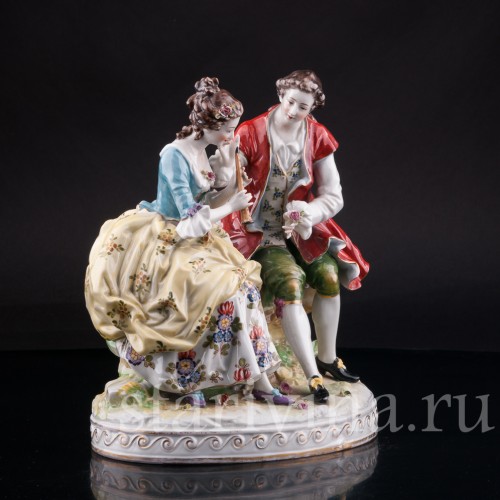 Статуэтка из фарфора Пасторальная пара, Volkstedt, Германия, до 1935 г.