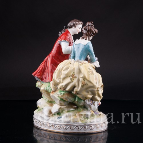 Статуэтка из фарфора Пасторальная пара, Volkstedt, Германия, до 1935 г.