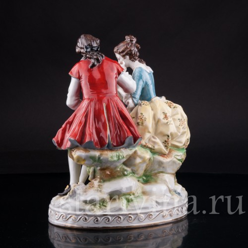 Статуэтка из фарфора Пасторальная пара, Volkstedt, Германия, до 1935 г.