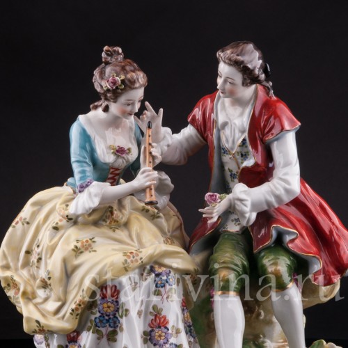 Статуэтка из фарфора Пасторальная пара, Volkstedt, Германия, до 1935 г.
