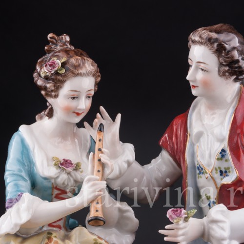 Статуэтка из фарфора Пасторальная пара, Volkstedt, Германия, до 1935 г.