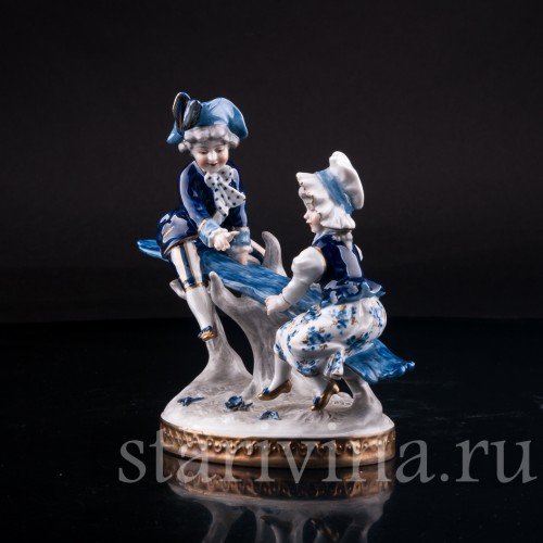 Дети на качелях, кобальт, Volkstedt, Германия, вт. пол. 20 в