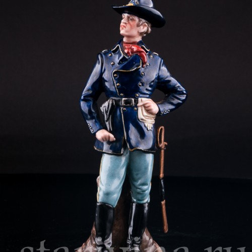 Фигурка солдата из фарфора Американский кавалерист, Bruno Merli, Италия, сер. 20 в.