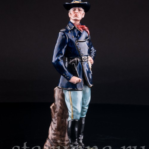Фигурка солдата из фарфора Американский кавалерист, Bruno Merli, Италия, сер. 20 в.