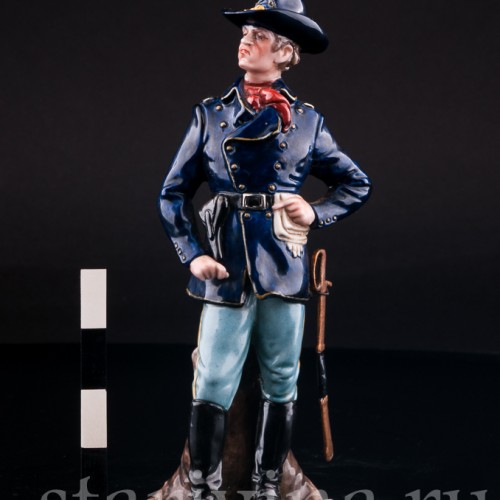 Фигурка солдата из фарфора Американский кавалерист, Bruno Merli, Италия, сер. 20 в.