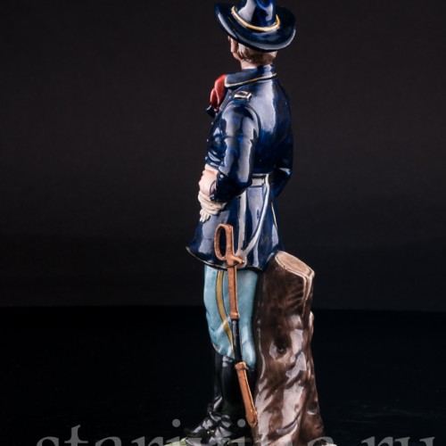Фигурка солдата из фарфора Американский кавалерист, Bruno Merli, Италия, сер. 20 в.