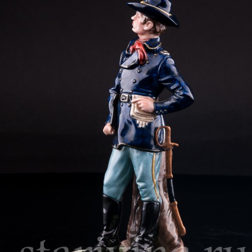 Фигурка солдата из фарфора Американский кавалерист, Bruno Merli, Италия, сер. 20 в.