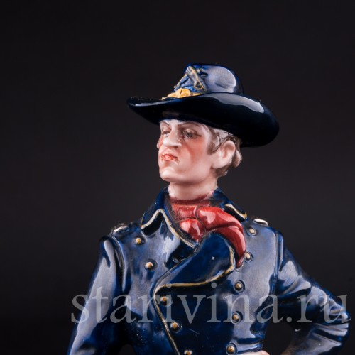 Фигурка солдата из фарфора Американский кавалерист, Bruno Merli, Италия, сер. 20 в.