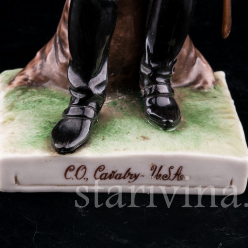 Фигурка солдата из фарфора Американский кавалерист, Bruno Merli, Италия, сер. 20 в.