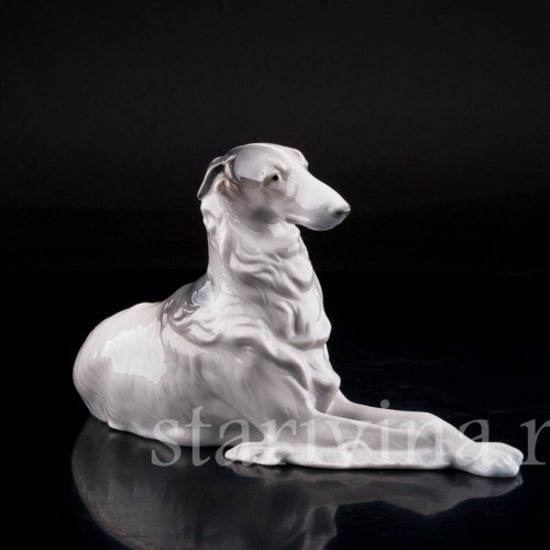 Фарфорвая статуэтка собаки Борзая, Metzler & Ortloff, Германия, 1930-72 гг.