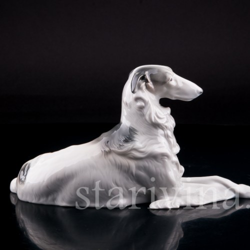 Фарфорвая статуэтка собаки Борзая, Metzler & Ortloff, Германия, 1930-72 гг.