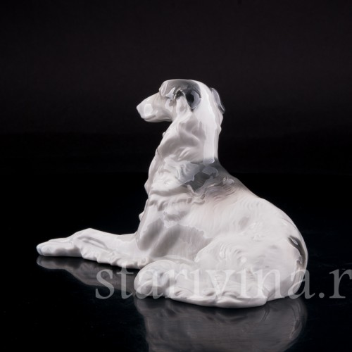Фарфорвая статуэтка собаки Борзая, Metzler & Ortloff, Германия, 1930-72 гг.