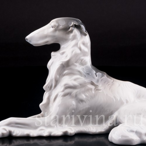 Фарфорвая статуэтка собаки Борзая, Metzler & Ortloff, Германия, 1930-72 гг.