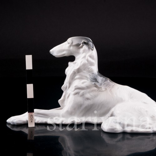 Фарфорвая статуэтка собаки Борзая, Metzler & Ortloff, Германия, 1930-72 гг.