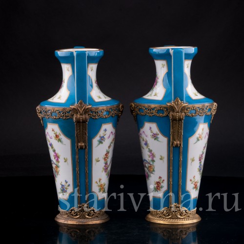 Две вазы "Райские птицы", Франция, 19 в