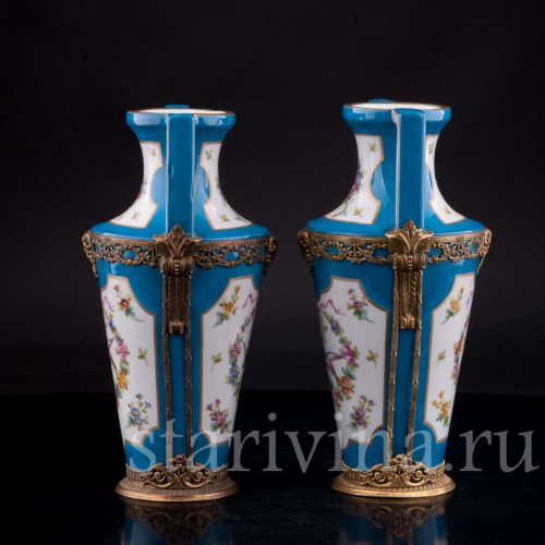 Две вазы "Райские птицы", Франция, 19 в