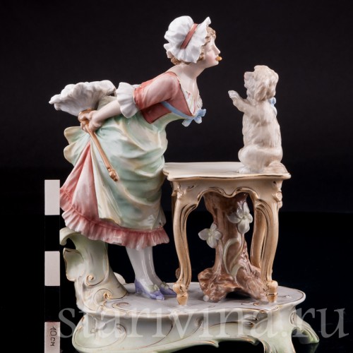 Горничная с собачкой, Volkstedt, Германия, кон. 19 в