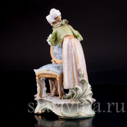 Горничная с кошкой, Volkstedt, Германия, кон. 19 в