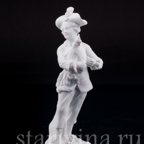 Фигурка из фарфора Мальчик с петухом, Meissen, Германия, 19 в.