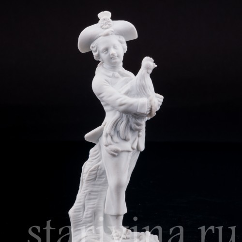 Фигурка из фарфора Мальчик с петухом, Meissen, Германия, 19 в.