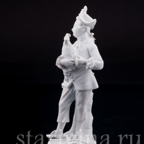 Фигурка из фарфора Мальчик с петухом, Meissen, Германия, 19 в.