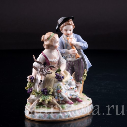 Аллегория осени, дети с козликом, Дрезден, Германия, кон. 19 в