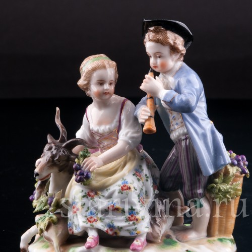 Аллегория осени, дети с козликом, Дрезден, Германия, кон. 19 в