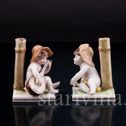 Статуэтка детей из фарфора Два путти, Ernst Bohne Sohne, Германия, нач. 20 в.