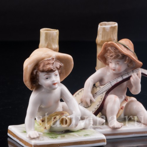 Статуэтка детей из фарфора Два путти, Ernst Bohne Sohne, Германия, нач. 20 в.