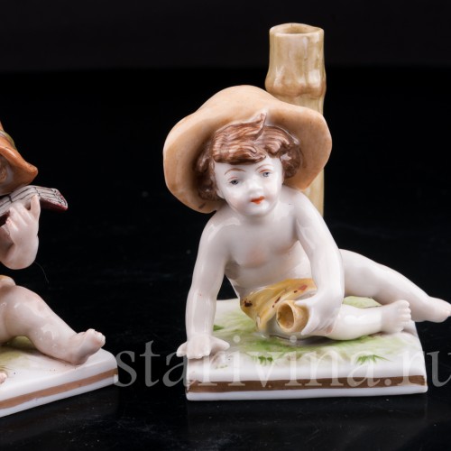 Статуэтка детей из фарфора Два путти, Ernst Bohne Sohne, Германия, нач. 20 в.