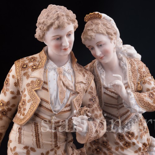 Антикварная статуэтка из фарфора Пара в испанских костюмах, Volkstedt, Германия, кон. 19 в.