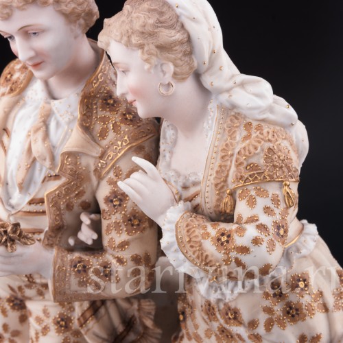 Антикварная статуэтка из фарфора Пара в испанских костюмах, Volkstedt, Германия, кон. 19 в.