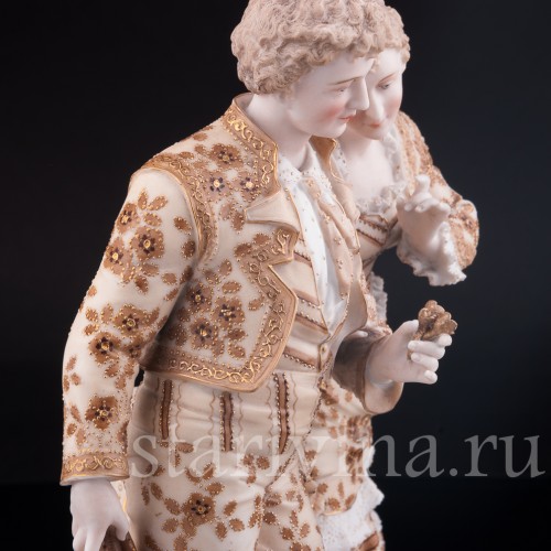 Антикварная статуэтка из фарфора Пара в испанских костюмах, Volkstedt, Германия, кон. 19 в.