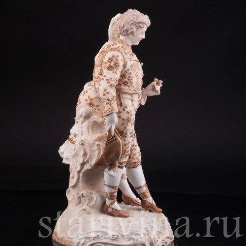 Антикварная статуэтка из фарфора Пара в испанских костюмах, Volkstedt, Германия, кон. 19 в.