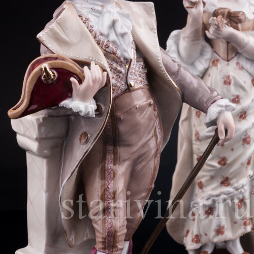 Антикварная фарфорвая статуэтка Пара, Sitzendorf, Германия, 1884-1902 гг.