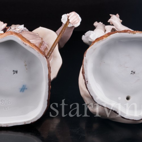 Антикварная фарфорвая статуэтка Пара, Sitzendorf, Германия, 1884-1902 гг.