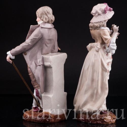 Антикварная фарфорвая статуэтка Пара, Sitzendorf, Германия, 1884-1902 гг.