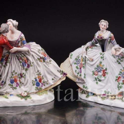 Фарфорвая статуэтка Страстный поцелуй, пара, Volkstedt, Германия, нач. 20 в.