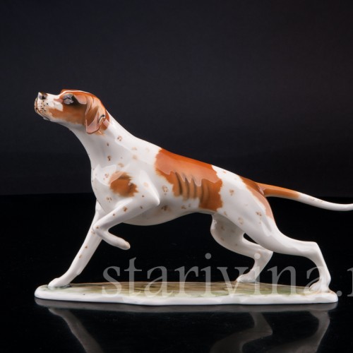 Фигурка собаки из фарфора Гончая, Alka Kaiser, Германия, до 1990 г.