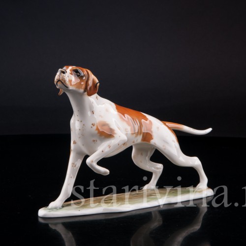 Фигурка собаки из фарфора Гончая, Alka Kaiser, Германия, до 1990 г.
