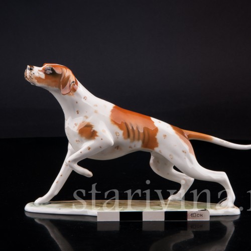 Фигурка собаки из фарфора Гончая, Alka Kaiser, Германия, до 1990 г.