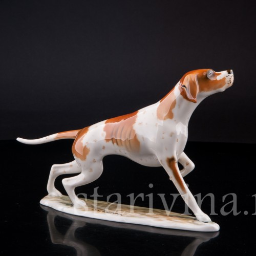 Фигурка собаки из фарфора Гончая, Alka Kaiser, Германия, до 1990 г.