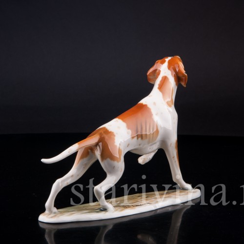 Фигурка собаки из фарфора Гончая, Alka Kaiser, Германия, до 1990 г.