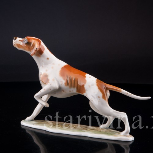Фигурка собаки из фарфора Гончая, Alka Kaiser, Германия, до 1990 г.