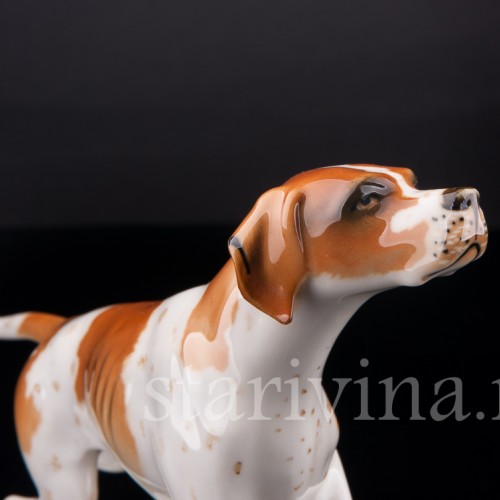 Фигурка собаки из фарфора Гончая, Alka Kaiser, Германия, до 1990 г.
