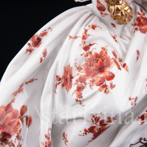 Фарфорвая статуэтка Дама с попугаем и собачкой, Volkstedt, Германия, до 1935 г.