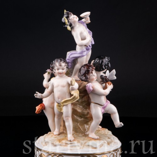 Фарфорвая композиция Аллегория пяти чувств, Volkstedt, Германия, вт. пол. 20 в.