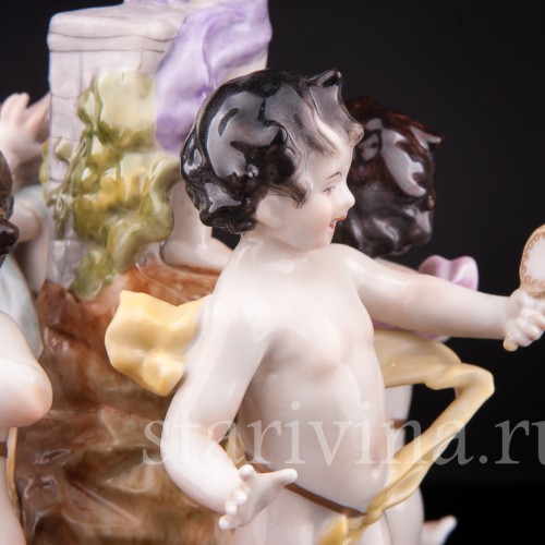 Фарфорвая композиция Аллегория пяти чувств, Volkstedt, Германия, вт. пол. 20 в.