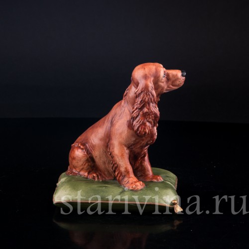 Фигурка собаки из фарфора Кокер спаниель на подушке, Capodimonte, Италия, вт. пол. 20 в.