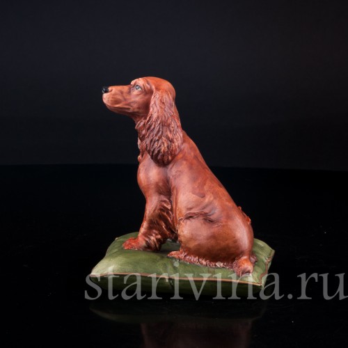 Фигурка собаки из фарфора Кокер спаниель на подушке, Capodimonte, Италия, вт. пол. 20 в.